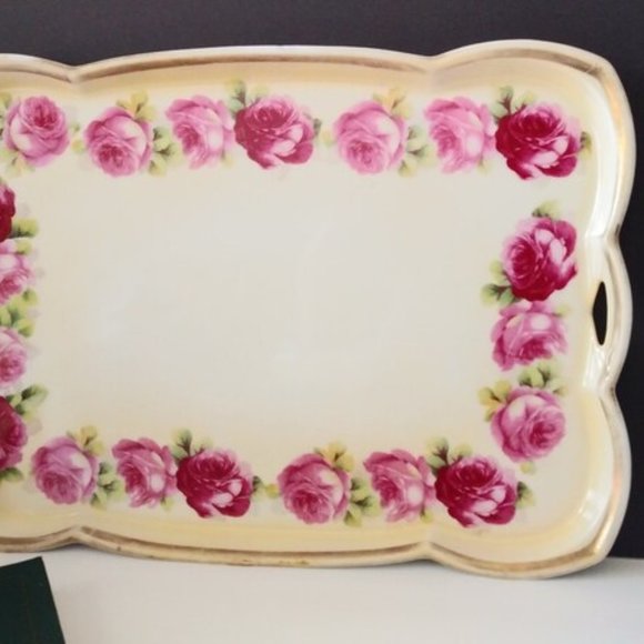 Porcelain Prussian Rose Tray - Picture 7 of 12